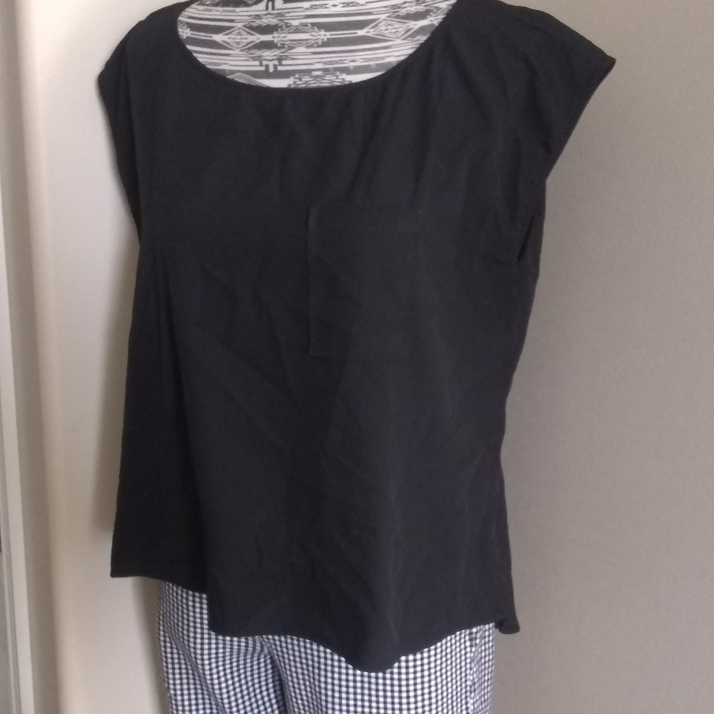 Hype Black Blouse With Chest Pocket